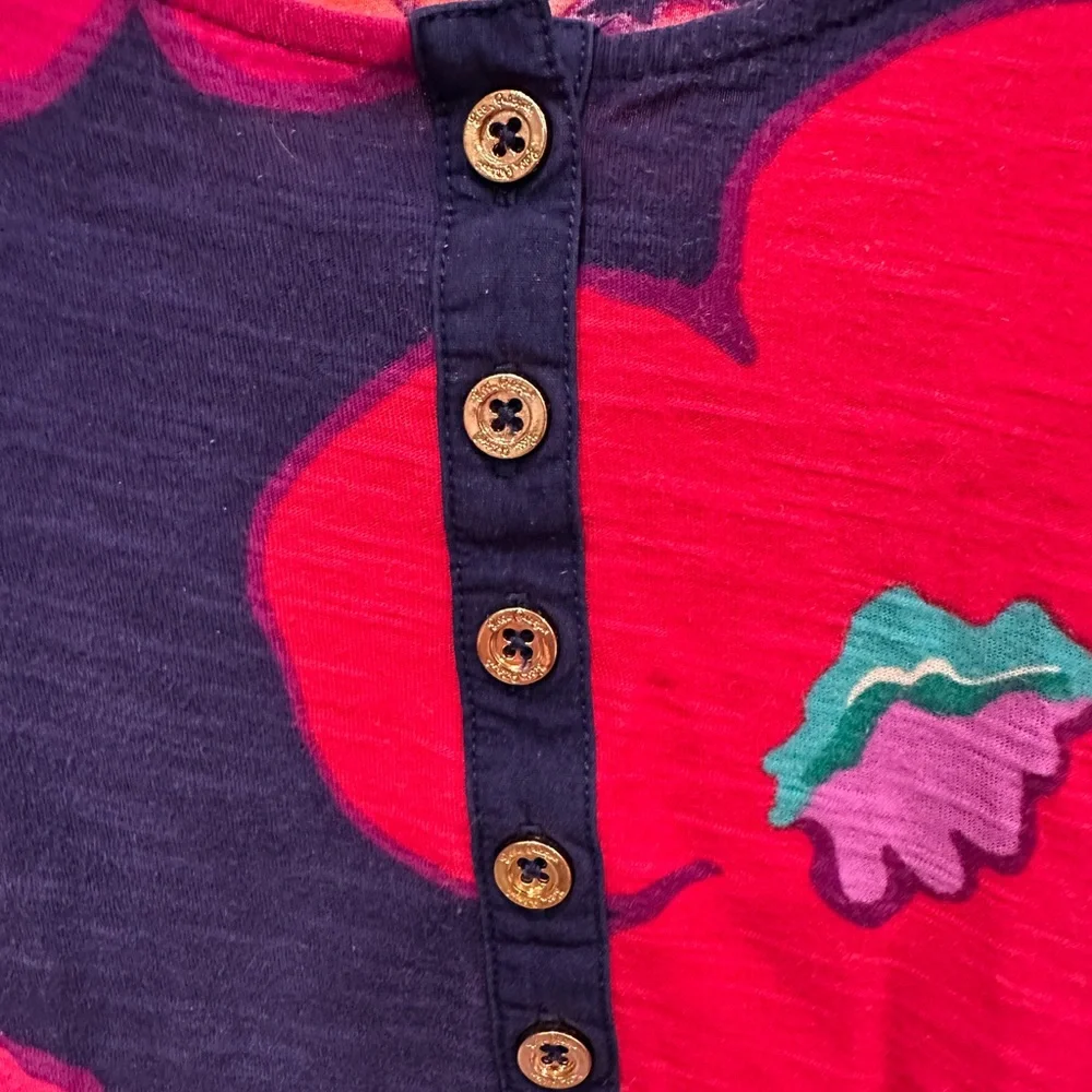 Lilly Pulitzer Navy Dress with Red and Pink Floral - Picture 5 of 9